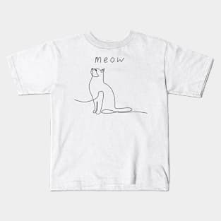minimalistic the cat's meow Kids T-Shirt